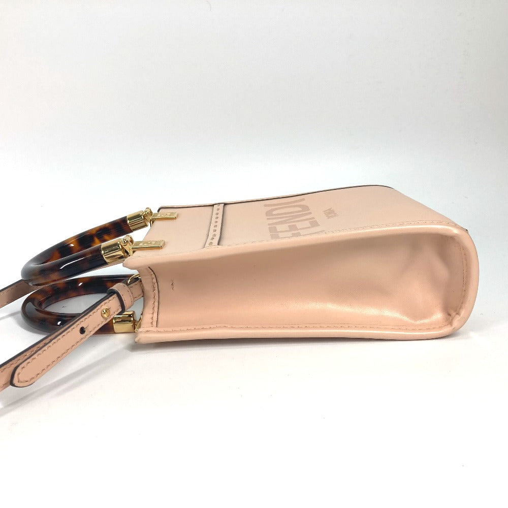 FENDI Handbag 8BS051 leather Beige type Shoulder Bag Crossbody bag sunshine shopper small Women