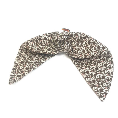 FENDI Valletta silk Brown x white Silk logo Women
