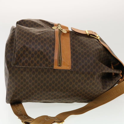 Luxury CELINE Macadam Canvas Backpack PVC Leather Brown  40328