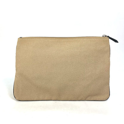 FENDI Clutch bag canvas beige Pouch logo
