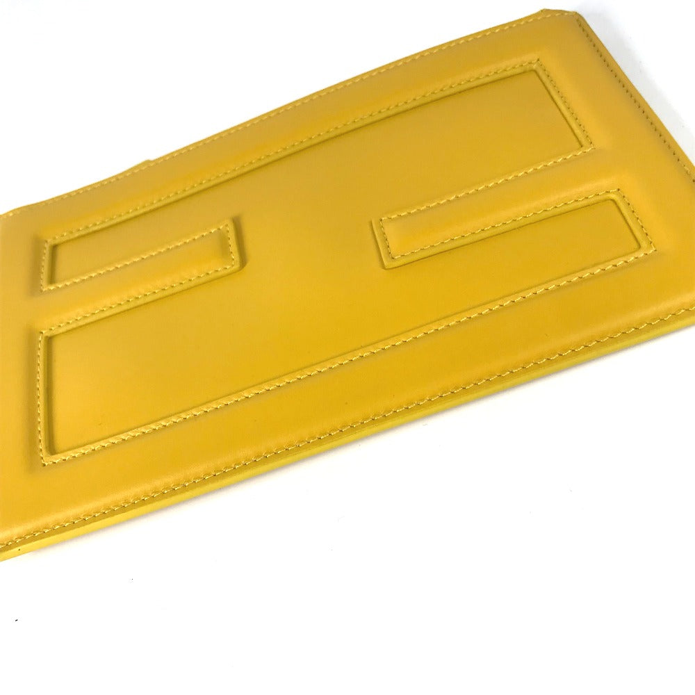 FENDI Clutch bag 7N0114 leather yellow logo Women