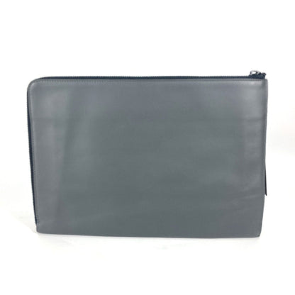 FENDI Clutch bag 7M0237 leather gray Zip mens