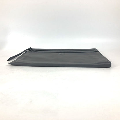 FENDI Clutch bag 7M0237 leather gray Zip mens