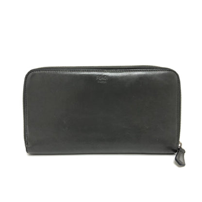 FENDI Long Wallet Purse 7M0276 leather gray Zucca Pattern Travel Wallet