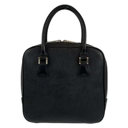 BURBERRY Handbag leather Black SilverMetal Handbag Tote Bag Medium Check Pattern Women