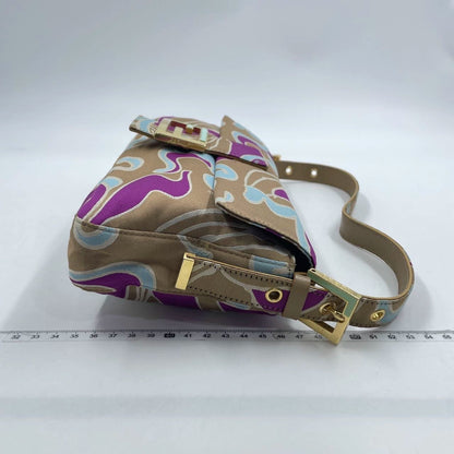 FENDI Baguette Multicolor Purple Fabric with Psychedelic prints