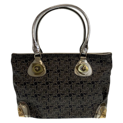 CELINE Tote Bag PVC Grey Multicolor SilverMetal Tote Bag Shoulder Bag Handbag Sulky Carriage Pattern Women