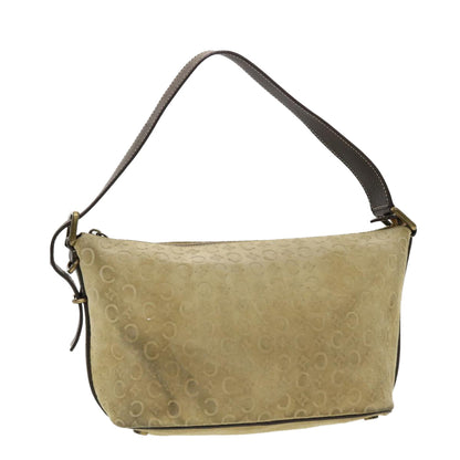 Luxury CELINE C Macadam Canvas Shoulder Bag Beige  40751