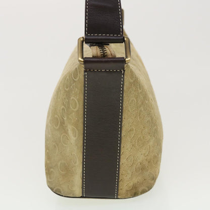 Luxury CELINE C Macadam Canvas Shoulder Bag Beige  40751