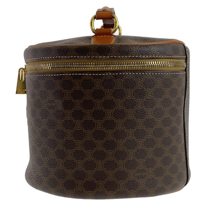 CELINE Handbag PVC, Leather Brown Gold Metal Handbag vanity bag Macadam Women