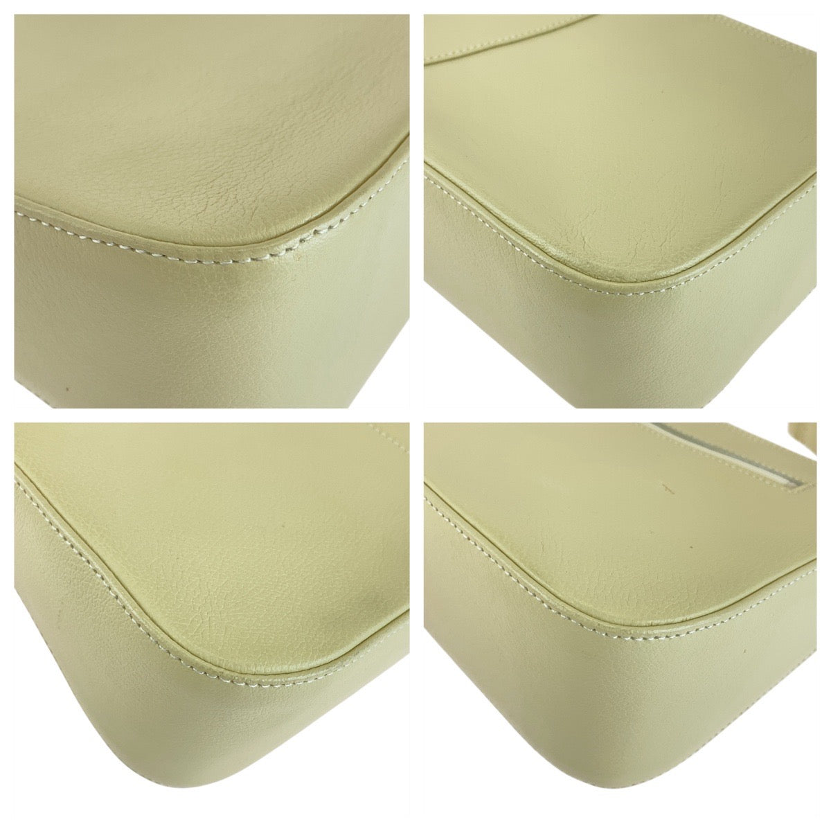 BURBERRY Handbag leather Off White Cream Gold Metal Handbag Shoulder Bag Medium Check Pattern Women