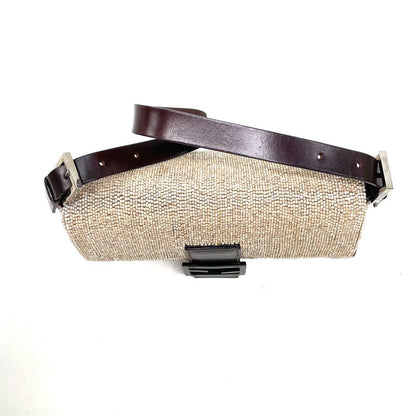 Fendi Baguette Shoulder bag with Glitter Beige Beads