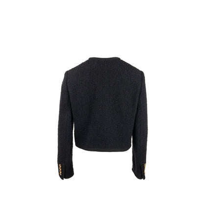 Celine Size 40 Chasseur Jacket Tweed Black