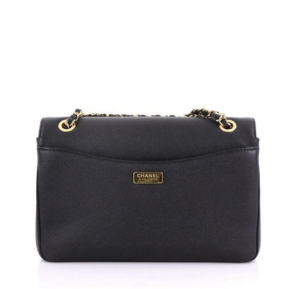 CHANEL Caviar Leather Captain Gold Flap Bag