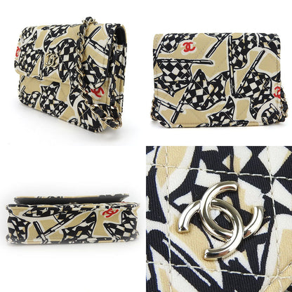 CHANEL Shoulder Bag canvas beige Mini-minimatrasse