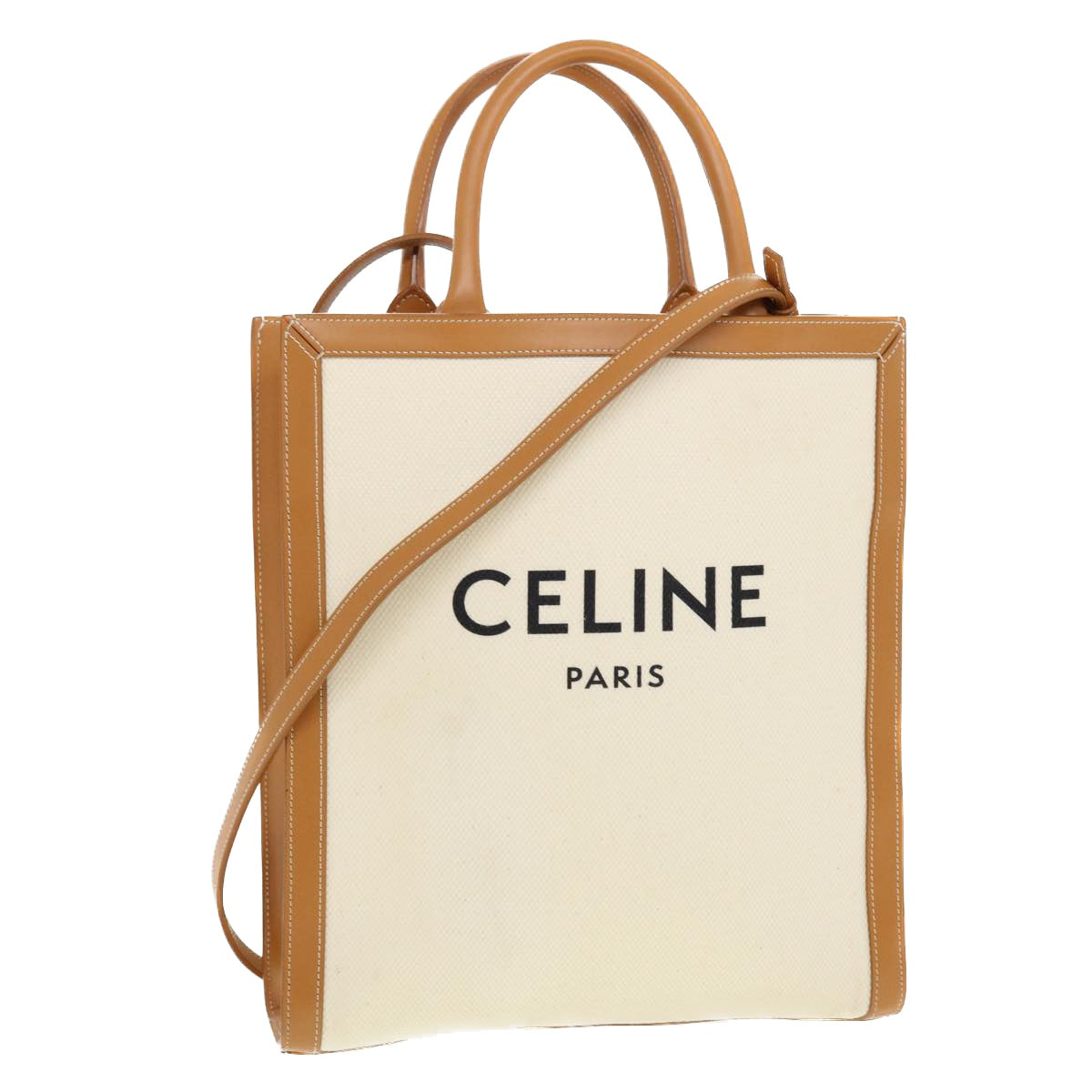 Luxury CELINE Small Vertical Cabas Tote Bag Canvas 2way Whe 192082BNZ.02NT 41168A