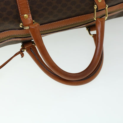 Luxury CELINE Macadam Canvas Boston Bag PVC Leather Brown  41216