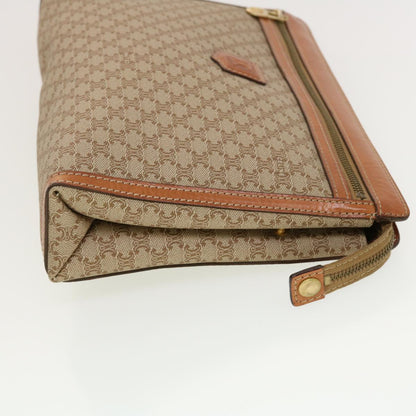 Luxury CELINE Macadam Canvas Clutch Bag PVC Leather Beige  41223