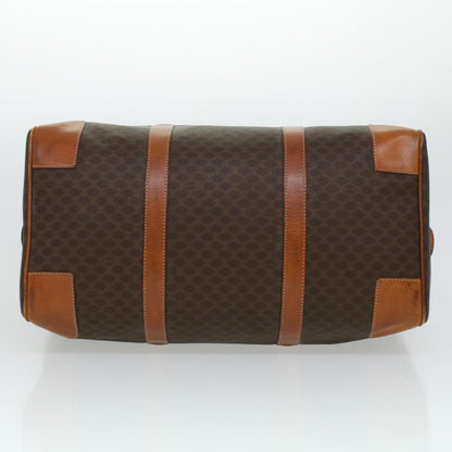 Luxury CELINE Macadam Canvas Boston Bag PVC Leather Brown  41269