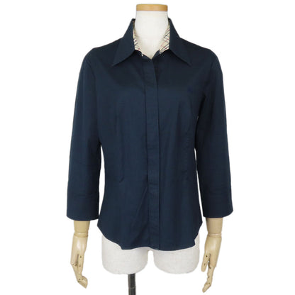 BURBERRY LONDON Long sleeve shirt Cotton, Polyurethane Navy Women 40