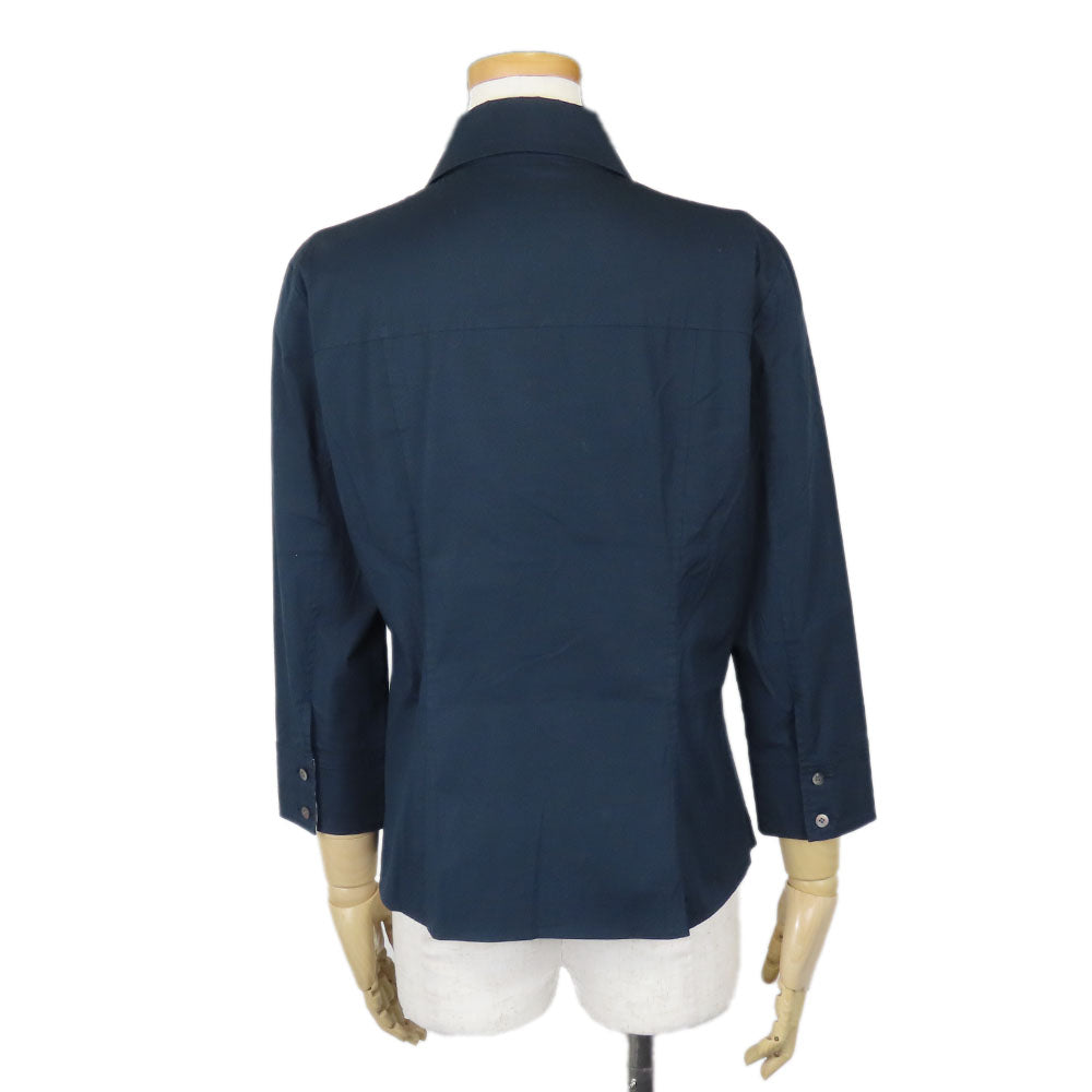 BURBERRY LONDON Long sleeve shirt Cotton, Polyurethane Navy Women 40