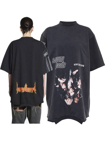 Luxury Balenciaga Trending 2025 Speed Hunter Upside Down Oversized Short Sleeve T-shirt Black
