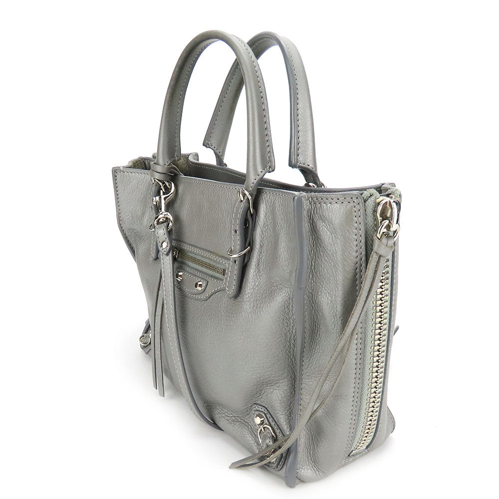 BALENCIAGA Handbag 357333 leather Silver Paper mini