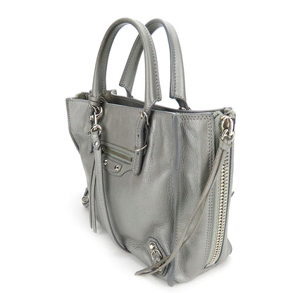 BALENCIAGA Handbag 357333 leather Silver Paper mini