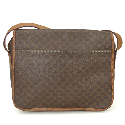 CELINE Shoulder Bag Leather, PVC Brown Macadam Women