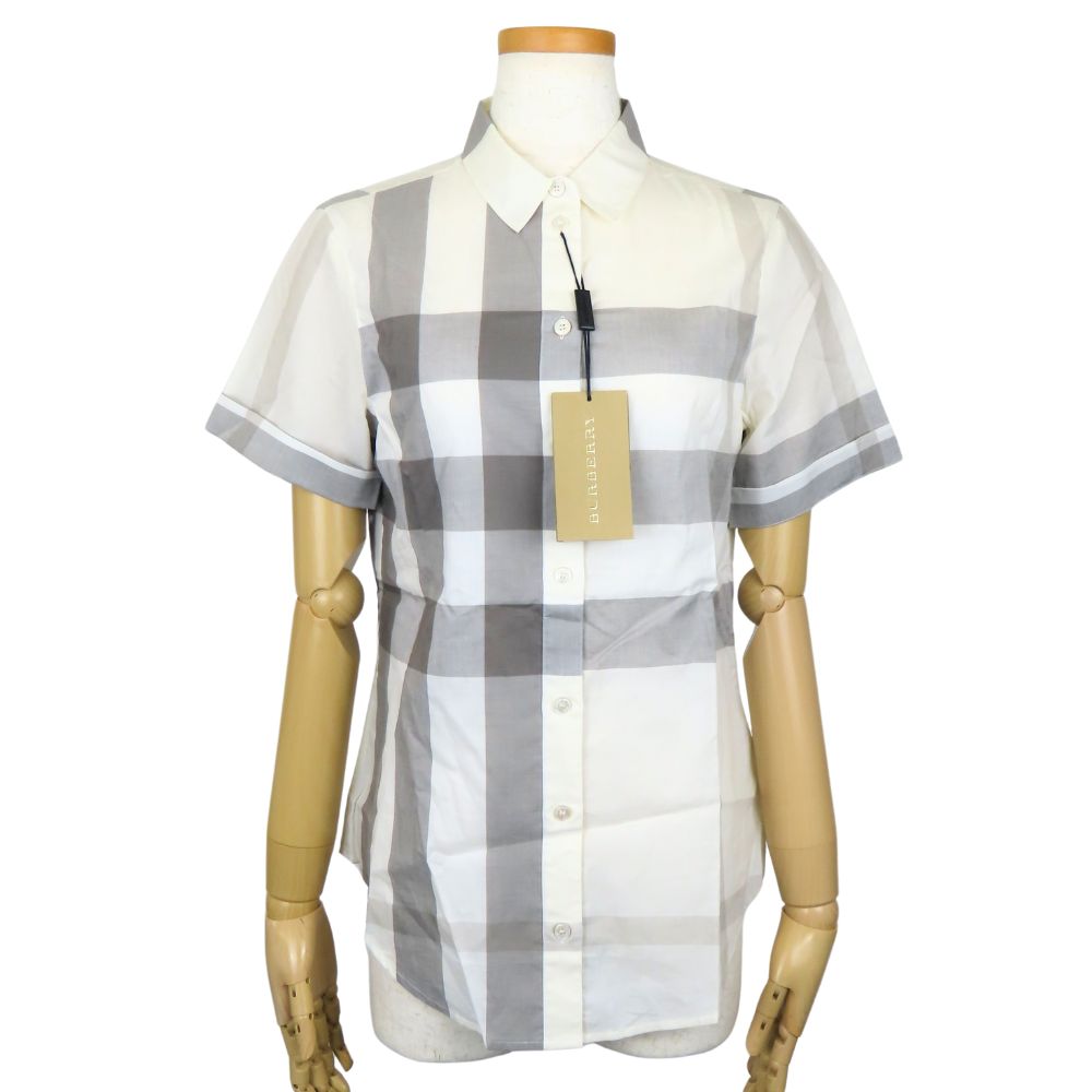 BURBERRY Short sleeve shirt cotton off white Unused storage item Women XS
