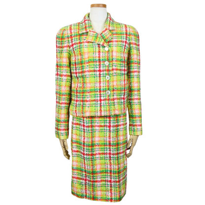 CHANEL setup Cotton, Rayon, Wool Green type Women 36