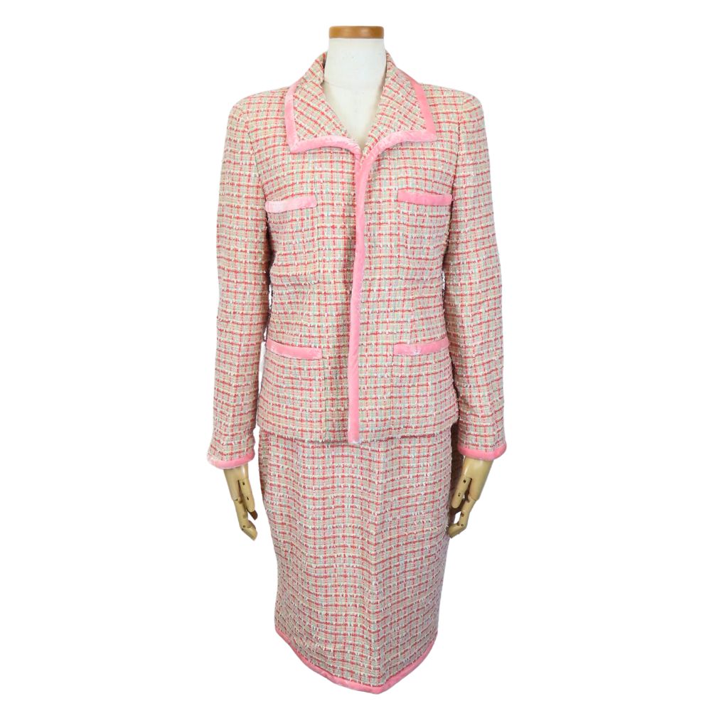 CHANEL setup Wool, Cotton, Nylon pink Women 38