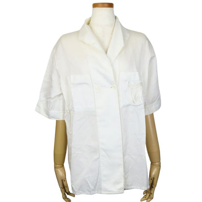 Christian Dior Short sleeve shirt Cotton, Rayon white Women L
