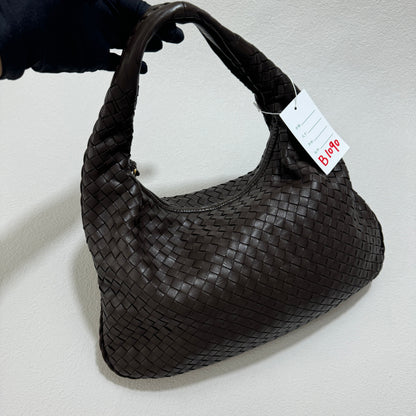 Bottega Veneta Intrecciato Hobo Bag Dark Chocolate Brown 2006 Lambskin leather Medium 40cm