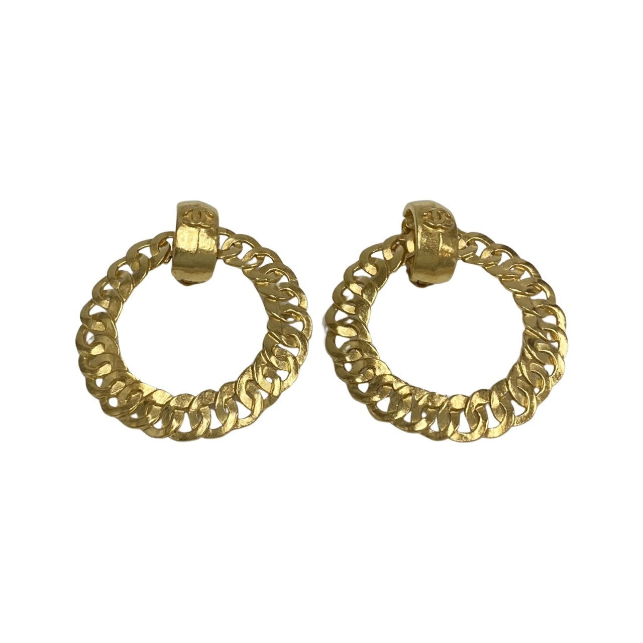 CHANEL Earring Gold Plated gold COCO Mark Women