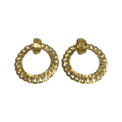 CHANEL Earring Gold Plated gold COCO Mark Women