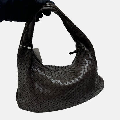 Bottega Veneta Intrecciato Hobo Bag Dark Chocolate Brown 2006 Lambskin leather Medium 40cm