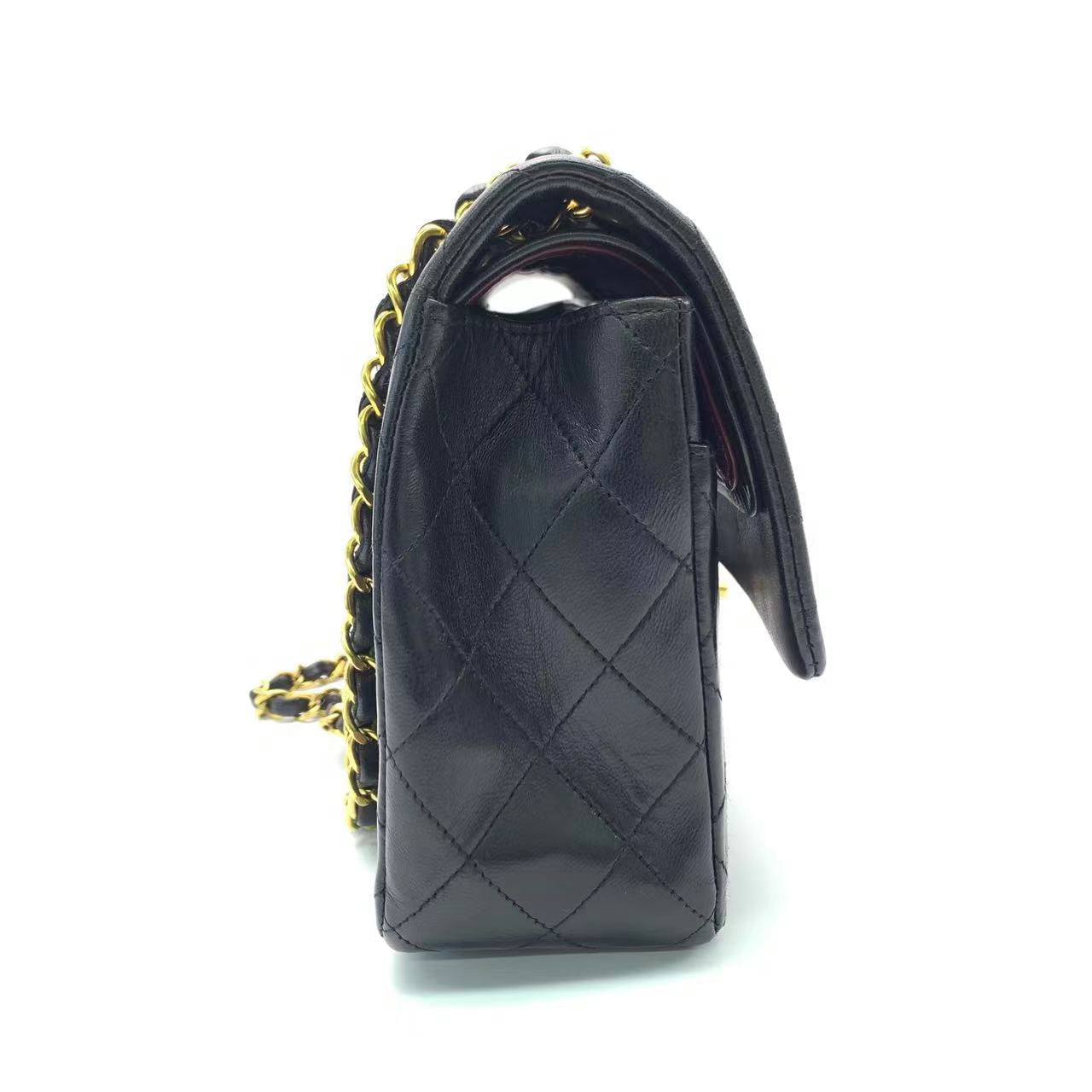 Chanel Classic Flap Vintage Black Lambskin Leather with 24k Gold Hardware
