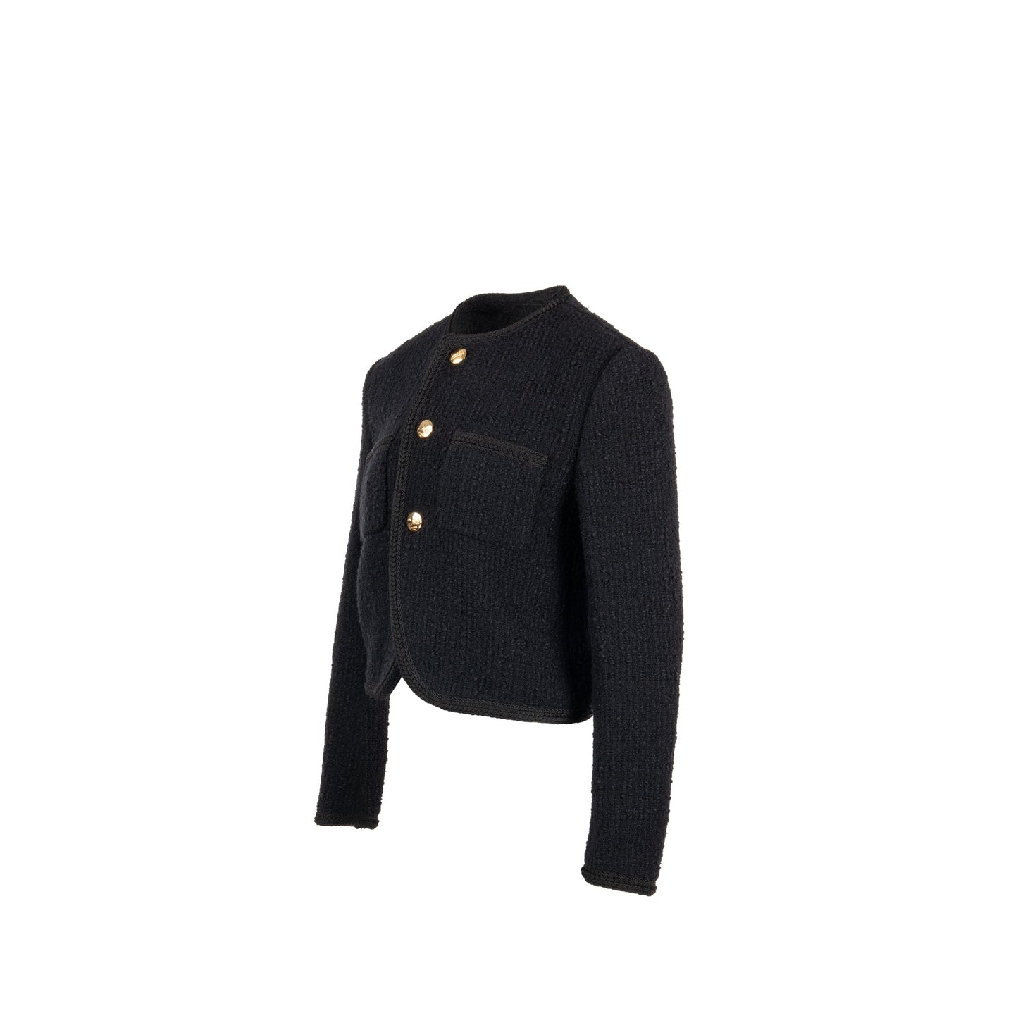 Celine Size 40 Chasseur Jacket Tweed Black