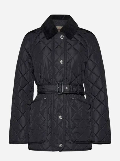 Luxury Burberry Diamond Quilted Nylon Jacket Black