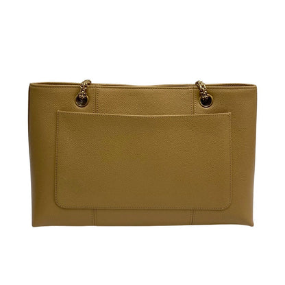 CHANEL Tote Bag leather beige Caviar skin Chain tote Women