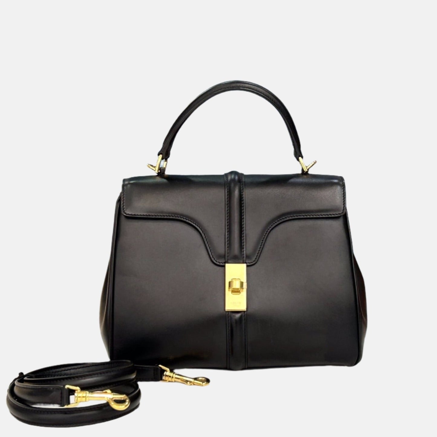 Celine 16 Bag Small Black Smooth Calfskin Leather