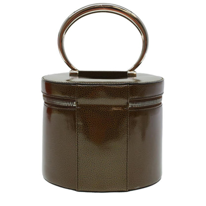 Luxury CELINE Vany Cosmetic Pouch Enamel Khaki  42453A