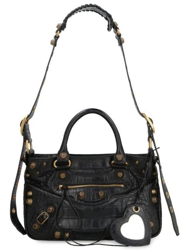 Luxury Balenciaga Trending 2025 Neo Cagole Medium Leather Tote Bag Black