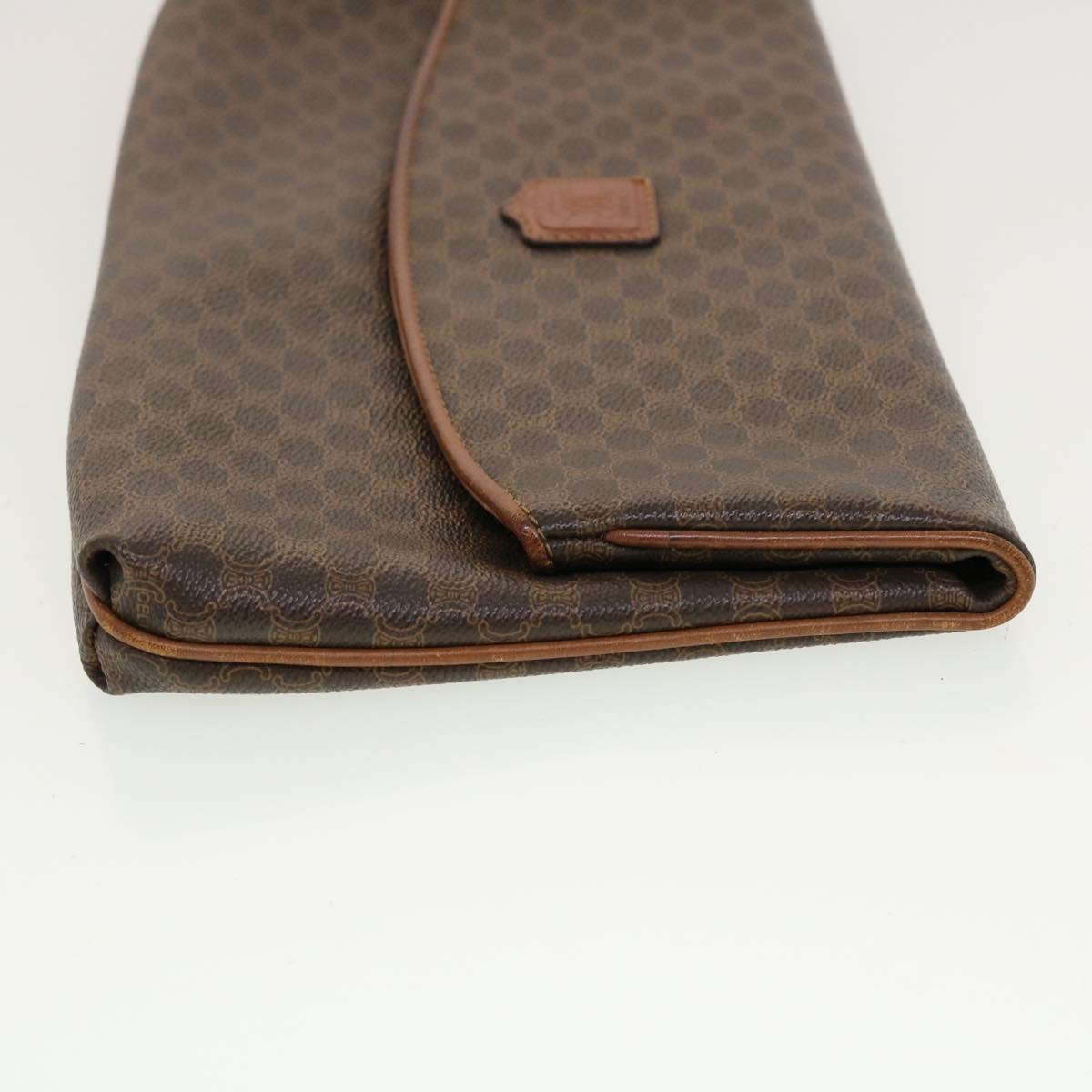 Luxury CELINE Macadam Canvas Clutch Bag PVC Leather Brown  42837