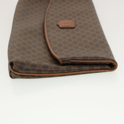 Luxury CELINE Macadam Canvas Clutch Bag PVC Leather Brown  42837