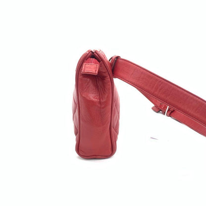 Chanel Vintage Belt Bag Mini Red Lambskin Leather Gold-tone Hardware
