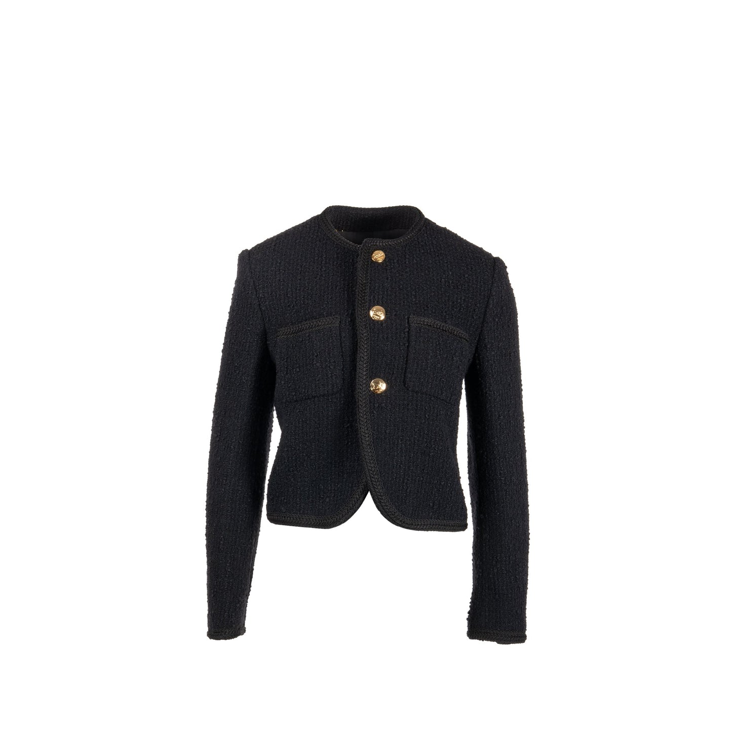 Celine Size 40 Chasseur Jacket Tweed Black