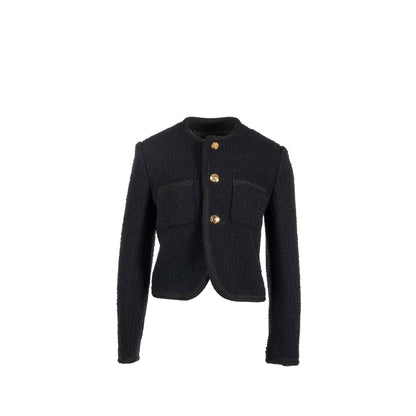 Celine Size 40 Chasseur Jacket Tweed Black