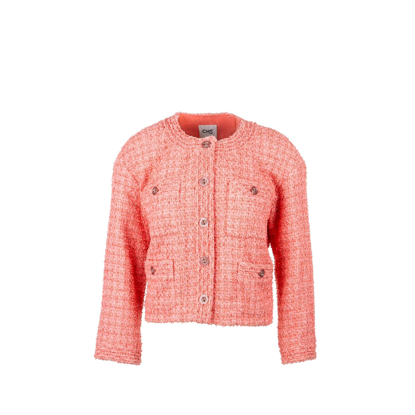 Chanel Size 36 20P Tweed Jacket Pink/Gold